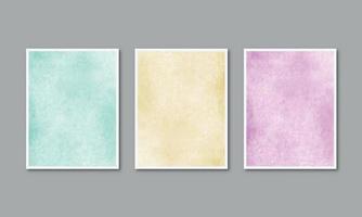 Set of watercolor hand painted background texture aquarelle abstract emerald backdrop horizontal template vector