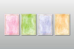 Set of watercolor hand painted background texture aquarelle abstract emerald backdrop horizontal template vector