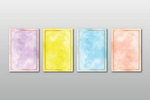 Set of watercolor hand painted background texture aquarelle abstract emerald backdrop horizontal template vector