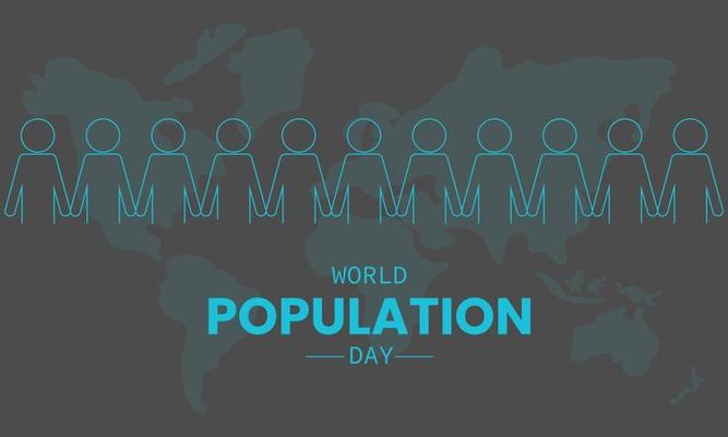 World Population Day With People Map Vector