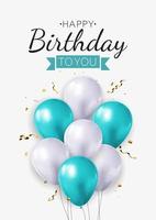 Realistic 3d balloon background for party or holiday or birthday or promotion card vector