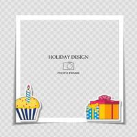 Party Holiday Photo Frame Template for post in Social Network vector