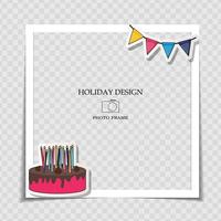 Party Holiday Photo Frame Template for post in Social Network vector