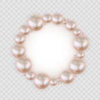 Glossy abstract background with realistic pearls and white paper template vector