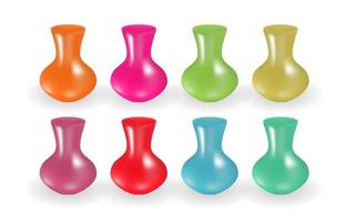 Realistic 3d Vase design element collection set vector