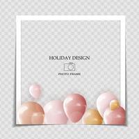 Party Holiday Photo Frame Template for post in Social Network vector