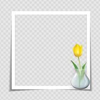 Tulip Flower Background Photo Frame Template for post in Social Network vector