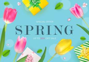 Spring Sale Natural Flowers Background vector