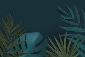 Fondo natural abstracto con palmeras tropicales y hojas de monstera vector