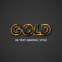 estilo gráfico de efecto de texto dorado premium 3d vector