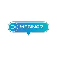 webinar button icon vector label illustration