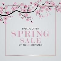 Spring Sale Natural Flowers Background vector