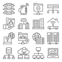 paquete de iconos lineales de datos vector