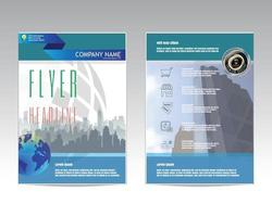 Vector brochure flyer design layout template for business city technology data presentation Front and back pages infographics Size A4