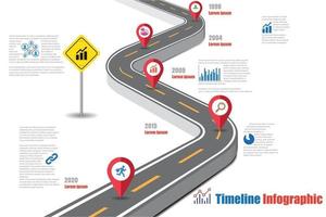 infografía de línea de tiempo de hoja de ruta de negocios con puntero diseñado para fondo abstracto elemento de hito de plantilla diagrama moderno tecnología de proceso marketing digital presentación de datos gráfico ilustración vectorial vector