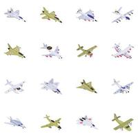 Pack of Fighter Jets vector