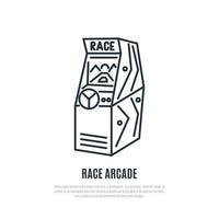 Race arcade game line icon