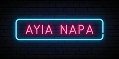 Ayia Napa neon sign vector