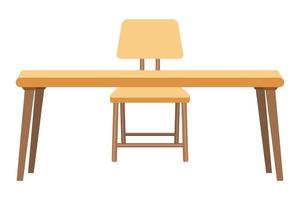 Cute beautiful desk with table chair isolated vector