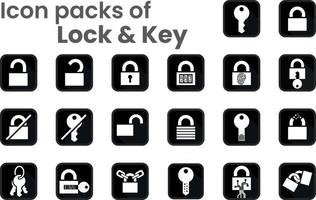 Icon packs of Locking and Unlocking vector