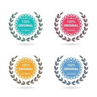 100 original logo badge illustration Get used to Certified Guarantee Warranty Assurance etc vector