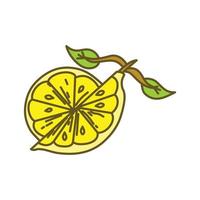 vector de plantilla de diseño de fruta de limón plano