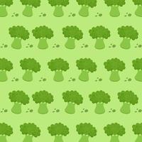 Seamless Pattern of Broccoli vector