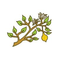 vector de plantilla de diseño de fruta de limón plano