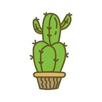 Cactus Pot Design Illustration Template Vector