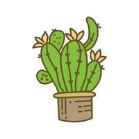 vector de plantilla de ilustración de diseño de maceta de cactus