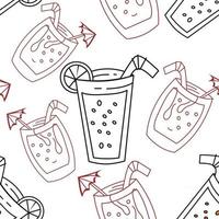 Drinking Glass Pattern Seamless Vector Template