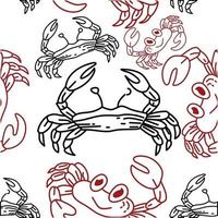 Crab Pattern Seamless Design Template Vector