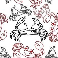 Crab Pattern Seamless Design Template Vector