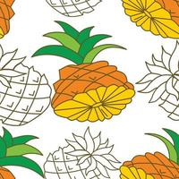 Pineapple Fruit Pattern Seamless Vector Template