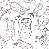 Drinking Glass Pattern Seamless Vector Template