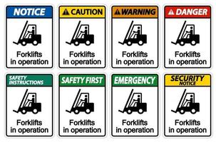 Forklifts in operation Symbol vector