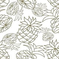 Pineapple Fruit Pattern Seamless Vector Template