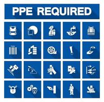Required Personal Protective Equipment PPE Symbol Safety Icon vector
