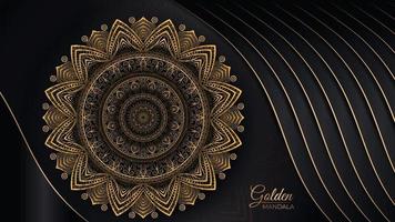 Abstract beautiful golden mandala design background for greeting card invitation and background many template vector