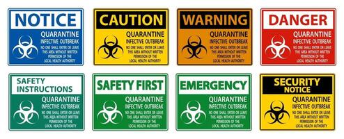 Quarantine Infective Outbreak Sign vector