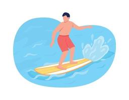 Surfing 2D vector web banner