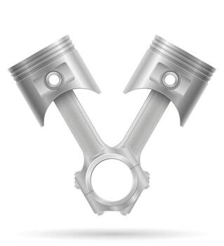 piston with a connecting rod part of a car engine stock vector illustration isolated on white background