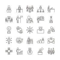 bundle of business people avatars set icons vector