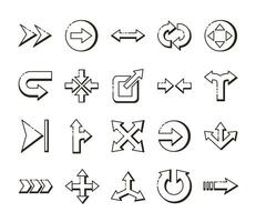 bundle of arrows set icons vector