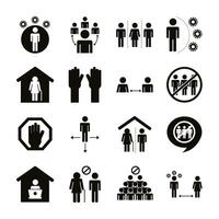 paquete de iconos de redes sociales a distancia vector