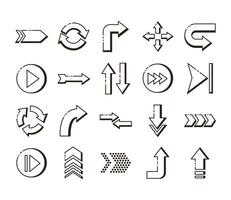 bundle of arrows set icons vector