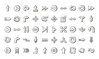 bundle of arrows set icons vector