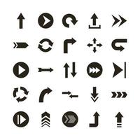 bundle of arrows set icons vector