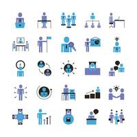 bundle of business people avatars set icons vector