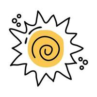 icono de relleno y línea de sol de verano vector